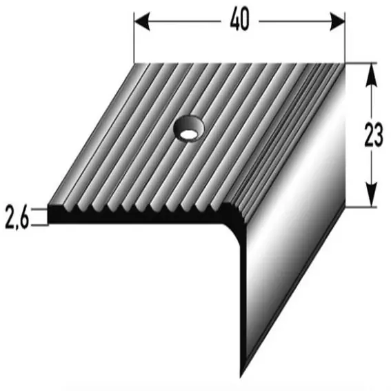 Paiement Sécurisé Nez de marche cornière 23 mm x 40 mm aluminium anodisé