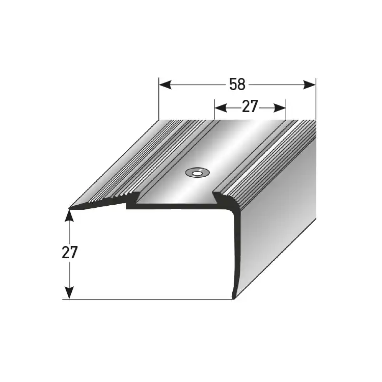 Nez de marche cornière 27 mm x 58 mm aluminium anodisé Seulement Aujourd'hui