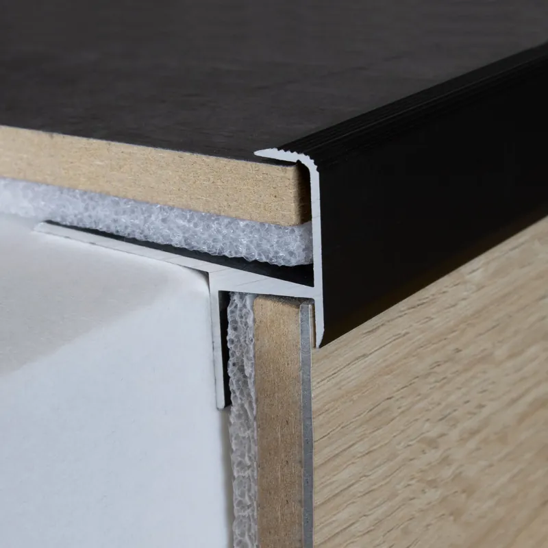 Promotion Saisonnière Nez de marche pour parquet cornière hauteur emboîtage 15.3 mm aluminium anodisé