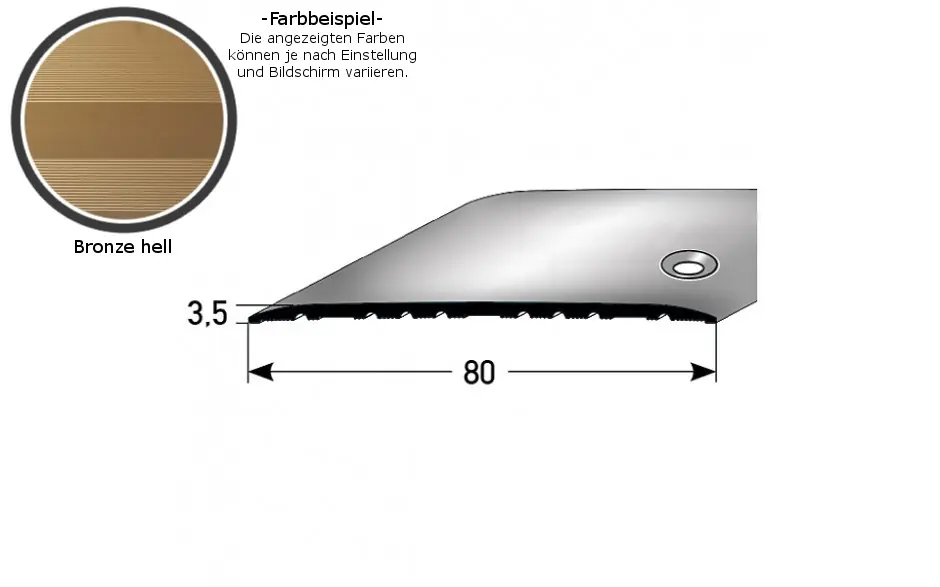 Barre de seuil 80 mm type 350 aluminium anodisé Paiement Sécurisé