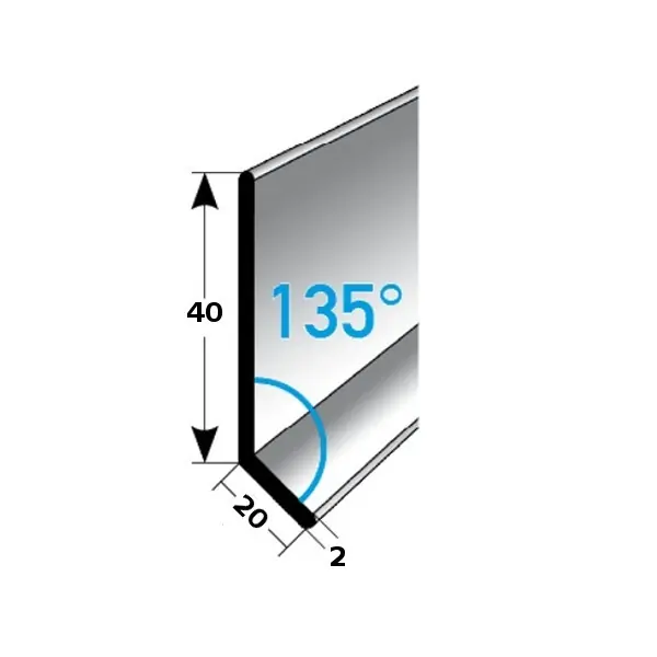 Petit Prix Auer Plinthe en alu moderne Hauteur 40 mm Angle 135° Résitant à l‘eau