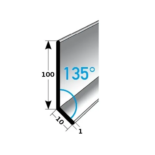 Auer Plinthe en alu moderne Hauteur 100 mm Angle 135° Résitant à l‘eau Produit De Marque