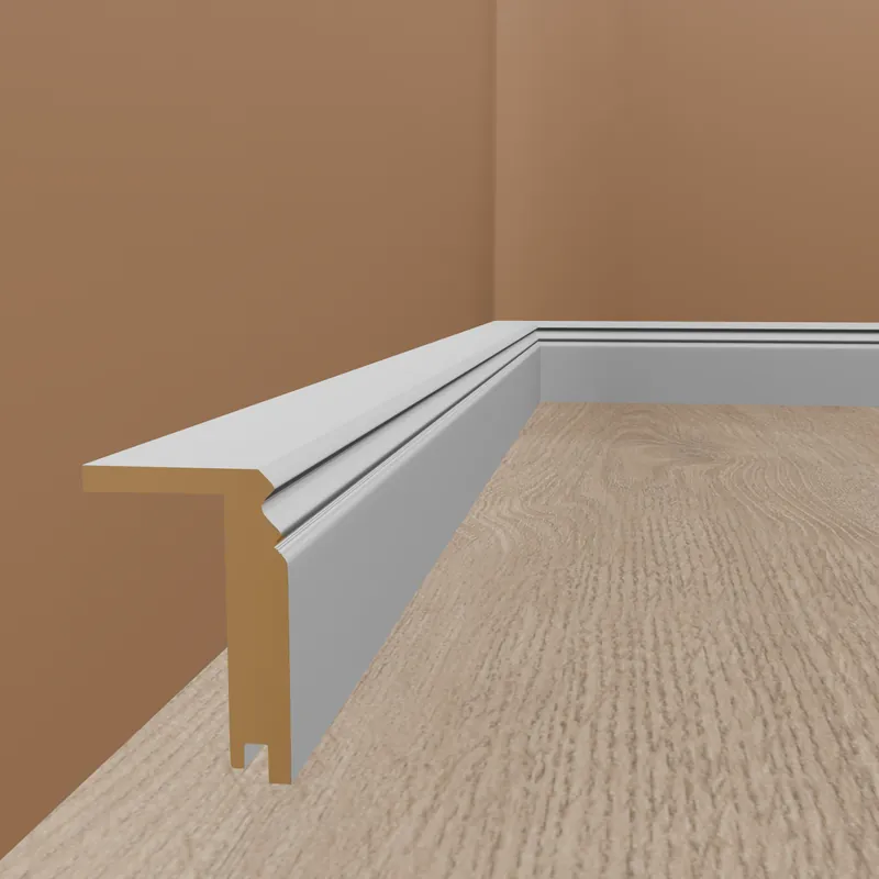 Vente Directe Plinthe Moulurée 64 x 96 x 2500 mm MDF revêtu blanc PROVISTON