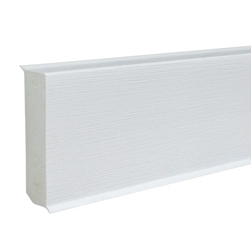Achat Immédiat Plinthe en PVC à lèvre souple étanche Velletri 80 x 17 mm lisse blanc