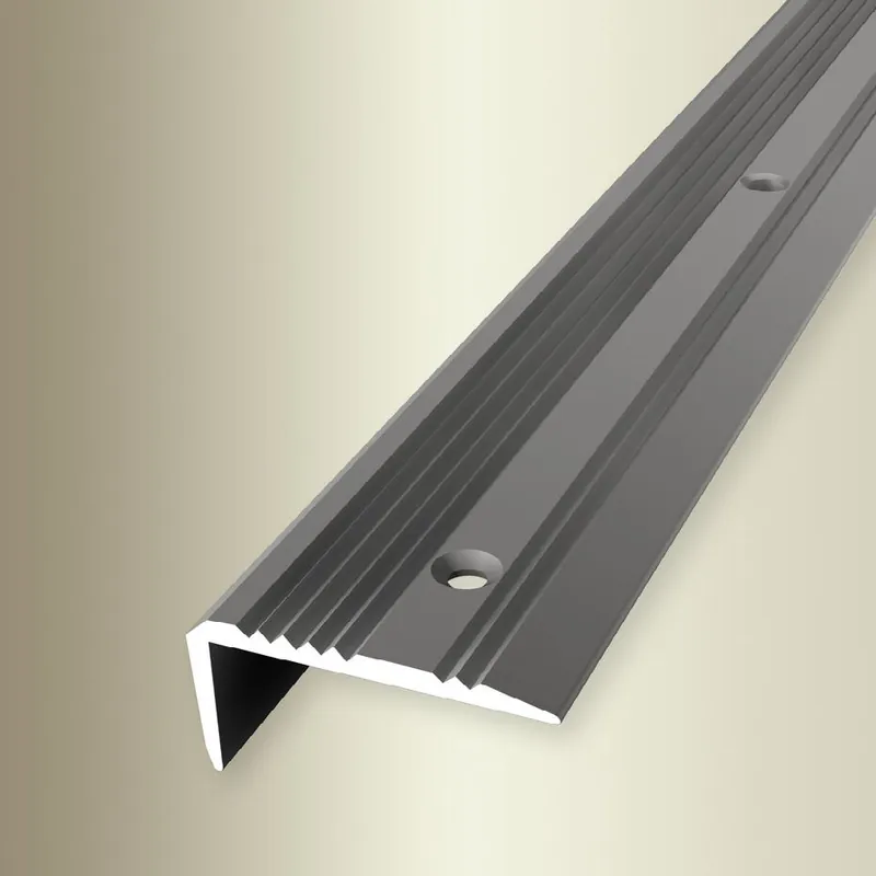 Certifié PROVISTON Nez de marche Largeur 43 mm Hauteur 0 - 20 mm Aluminium Strié Percé
