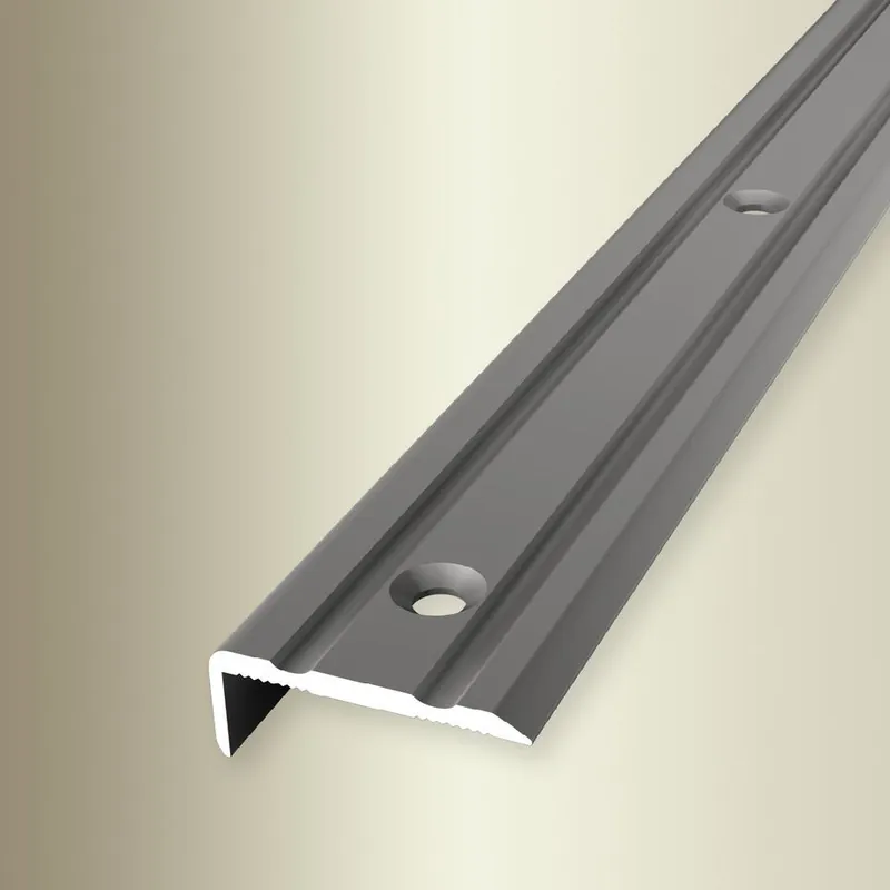 Achetez Aujourd'hui Nez de marche Largeur 24.5 mm H 0 - 7 mm Aluminium Strié Facile à plier A visser