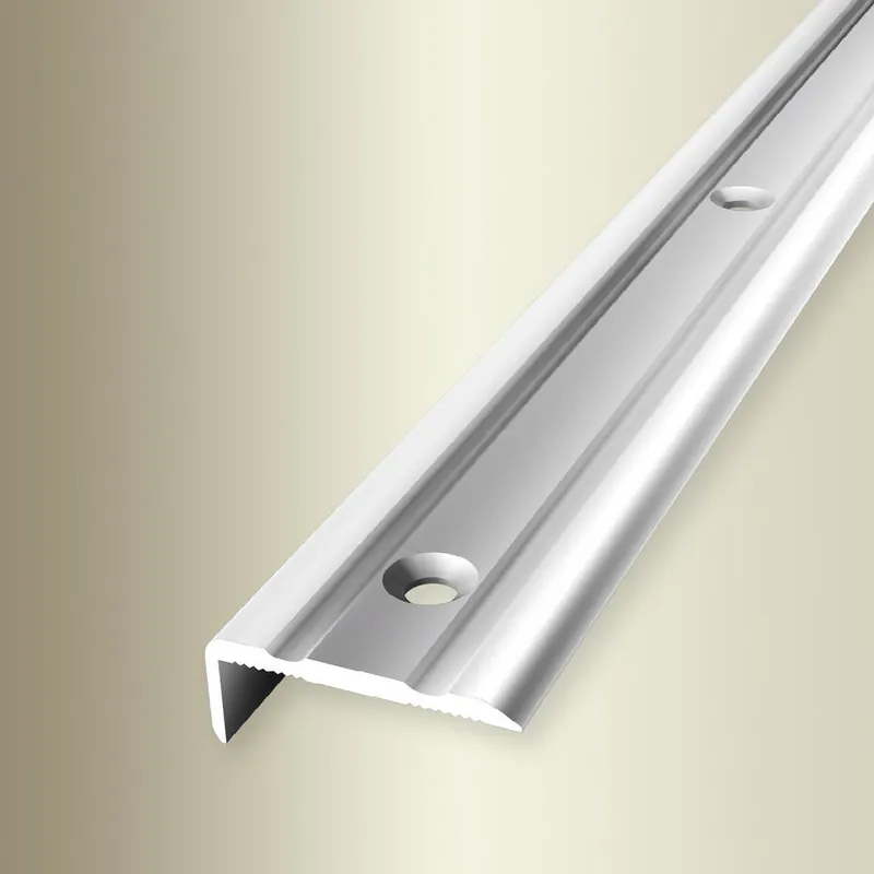 Nez de marche Largeur 24.5 mm H 0 - 7 mm Aluminium Strié Facile à plier A visser Prix Bas