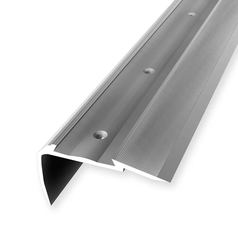 Meilleure Vente Nez de marche 34 x 60 x 2500 mm Aluminium Cornière striée Argent Küberit