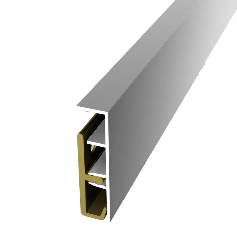 Certifié Plinthe métallique 60 x 60 x 2500 mm Plinthe aluminium Thermolaqué Lisse Noir Küberit