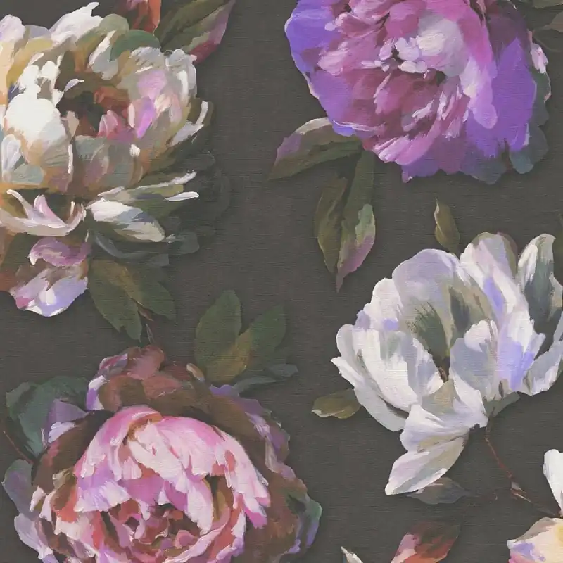 Papier peint intissé 396091 noir mauve fleurs floral PintWalls II A.S. Creation Solde