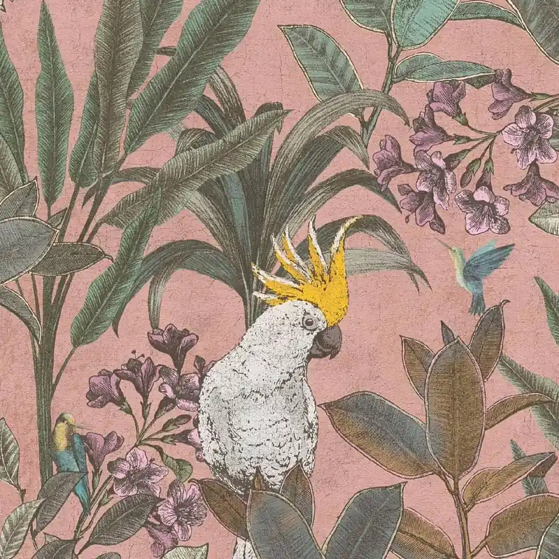 Papier peint intissé 397481 fuchsia vert botanique jungle PintWalls II A.S. Creation Offre Limitée