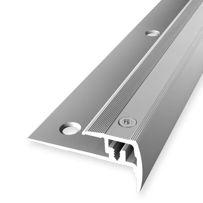Nez de marche 21 x 21.5 mm Aluminium Cornière striée trous à vis fraisés Küberit Offre Spéciale