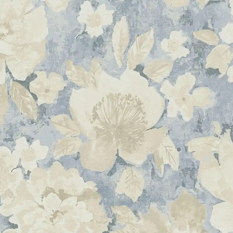 Usine Directe Papier peint intissé 396071 bleu beige Creme écru fleurs floral Aquarell Dreams A.S. Creation