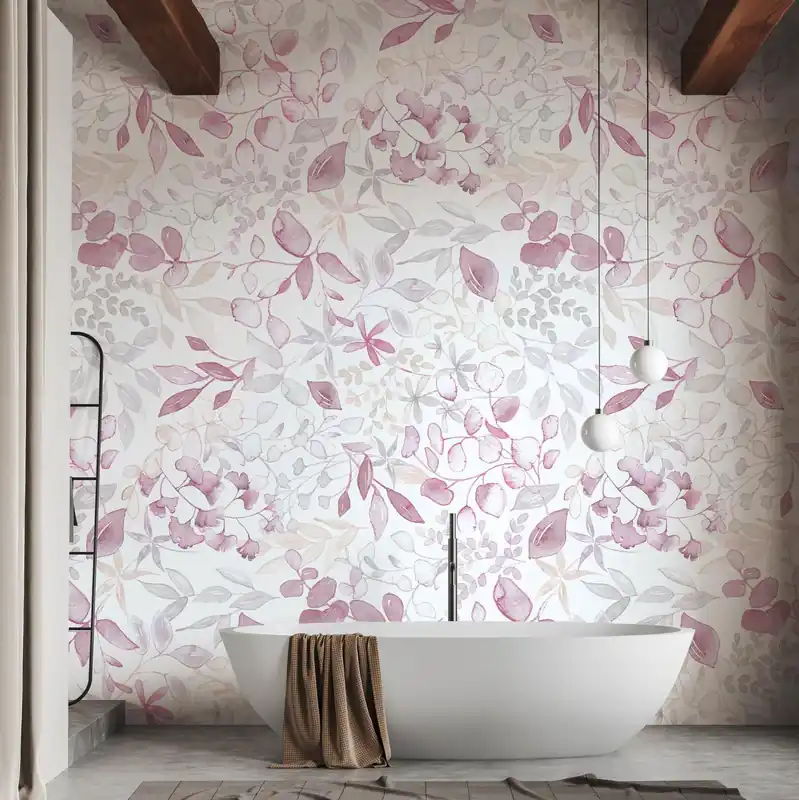 Acheter En Ligne Papier peint intissé 396922 fuchsia gris Weiß blanc fleurs floral Aquarell Dreams A.S. Creation