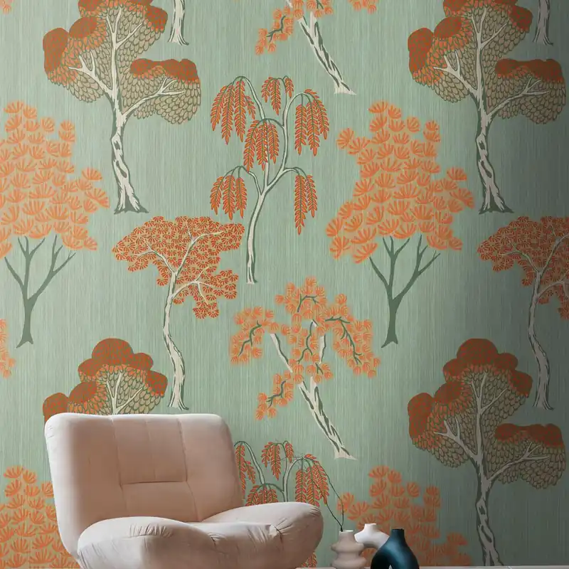 A.S. Creation Papiers peints photo The Wall III 398871 Un motif par rouleau Arbres Feuilles Orange Solde