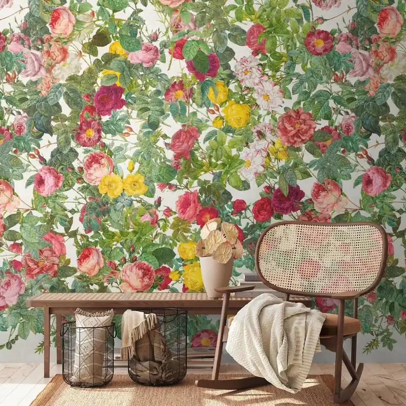 A.S. Creation Papiers peints photo The Wall III 398641 Un motif par rouleau Fleurs Floral Vert Rose Must-Have