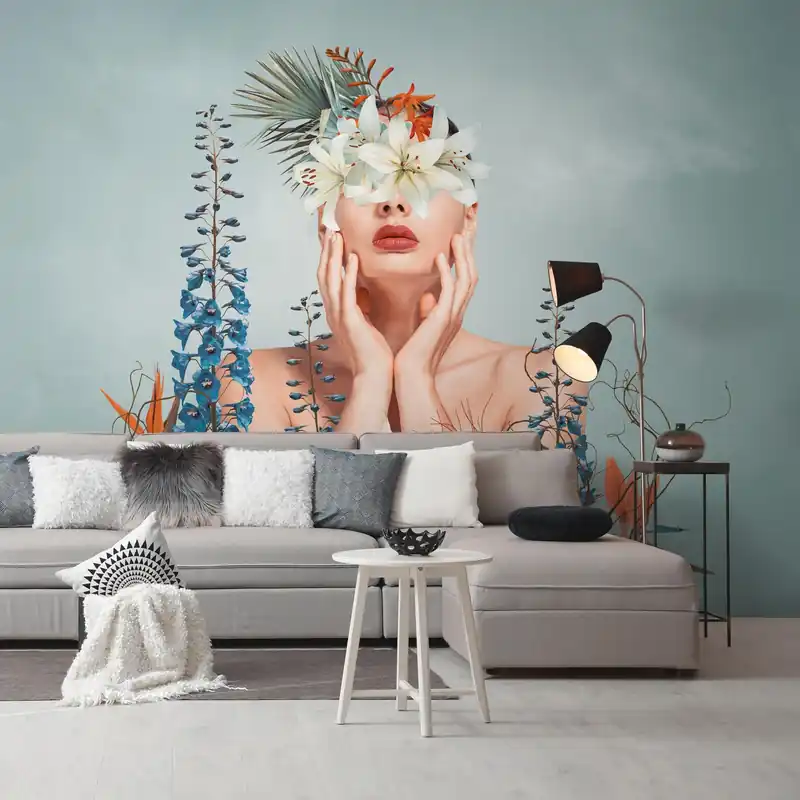 Promotion Saisonnière A.S. Creation Papiers peints photo The Wall III 399111 Un motif par rouleau Moderne Bleu Beige