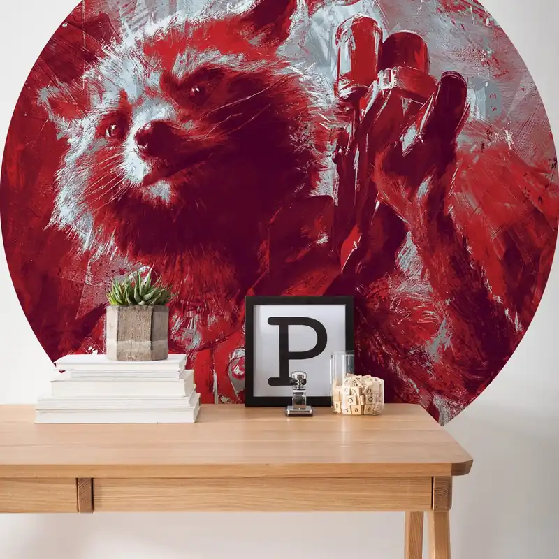 Komar Papier Peint Photo Marvel Rocket Raccoon 125 x 125 cm Intissé Autocollant mural Extraterrestre Bon Plan