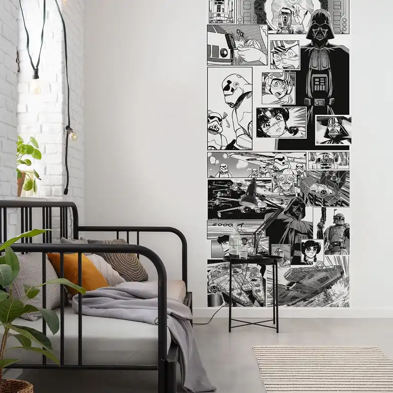 Komar Papier Peint numérique Photo Star Wars Manga BD noir et blanc Dark Vador 250 x 100 cm Intissé Petit Prix