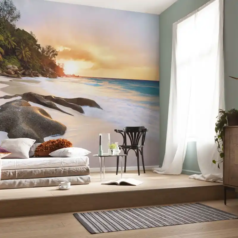 Expédié Aujourd'hui Komar Papier Peint numérique Photo sur Intissé Nature 250 x 400 cm Intissé Lagune Plage Marée Aube