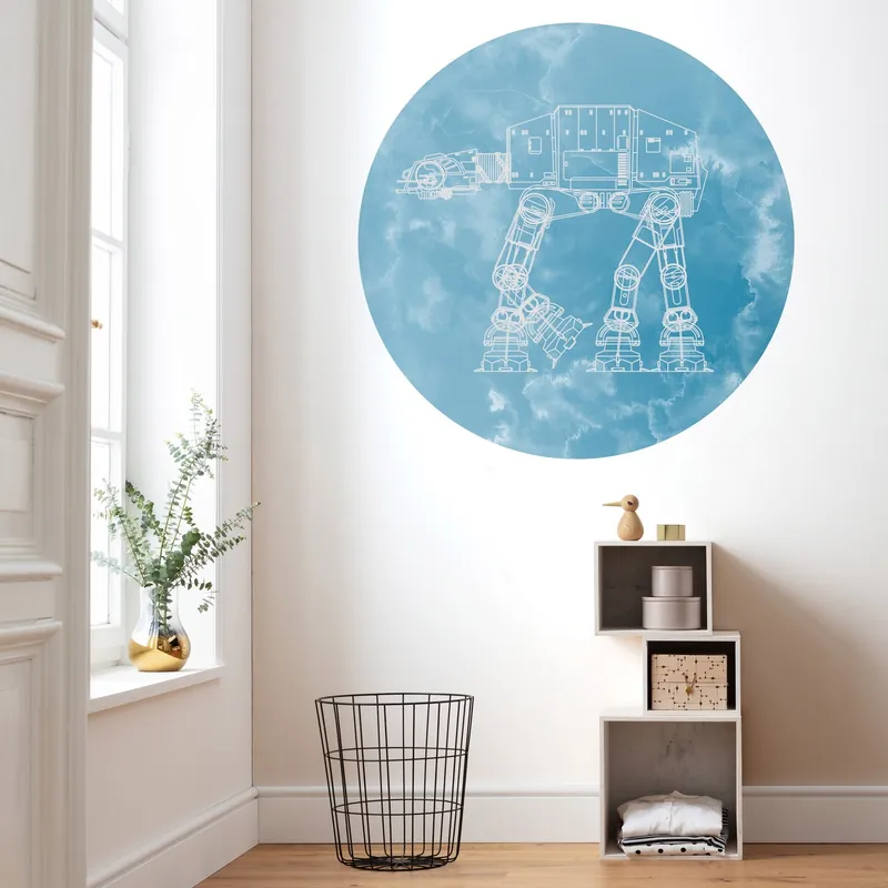 Vente Directe Komar Papier Peint numérique Photo Intissé Star Wars Véhicule TB-TT 125 x 125 cm Autocollant rond