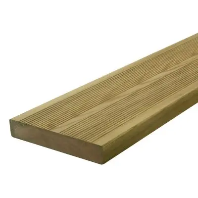 Vente Directe Lame terrasse pin strié 27x145 A/B - 4,50m vert