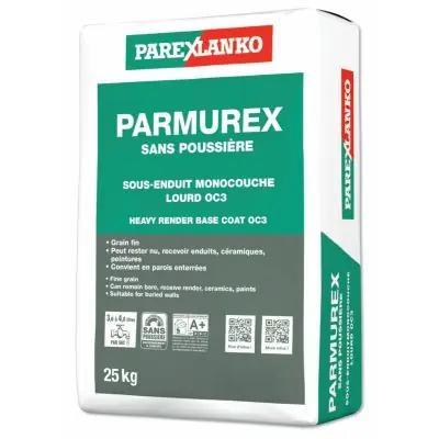 Sous-enduit monocouche d‘imperméabilisation Parmurex sans poussière Parexlanko - 25 kg Dernier Modèle