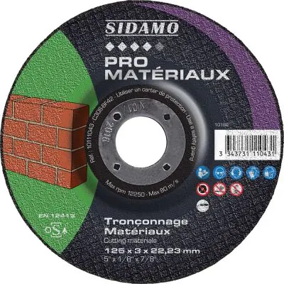 DISQ. TRONC PRO MATERIAUX D.125 x 3 x 22,23 Nouvelle Collection