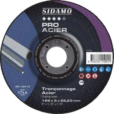 DISQ. TRONC PRO ACIER D.125 x 3 x 22,23 Satisfait Ou Remboursé