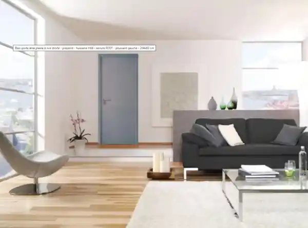 Populaire JELDWEN BLOC PORTE AME PLEINE PLANE CHANT DROIT HUISSERIE 88