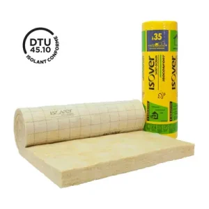 LAINE DE VERRE ISOVER ISOCONFORT 35 120MM NU R3,40 ROULEAU Vente Flash