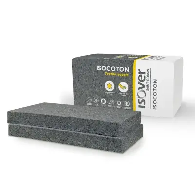 ISOLANT BIOSOURCE ISOVER ISOCOTON 45MM R1,25 - PANNEAU DE 1M Haute Qualité