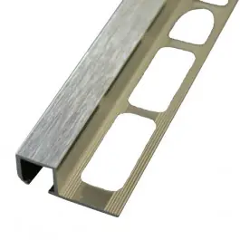 Soldes Profilé de Finition Carré Carrelage Aluminium Brossé Brillant 10 mm x 2,5 m