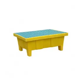Réduction Bac de Rétention 70l pour 2 fûts Jaune Caillebotis Plastique Engels