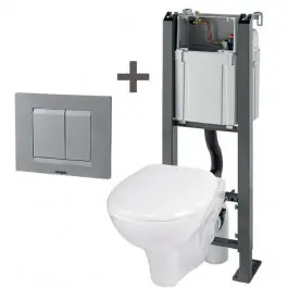 Remise Bâti-Support WC Suspendu Wirquin Chrono + Plaque et Abattant 55720628
