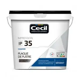 Primaire Plaque de Plâtre Chantier Cecil IP 35 Blanc 5L Offre Du Jour