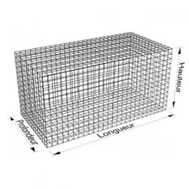 Gabion rectangle 100x50x100 - fil 4,5 mm - maille 5x10 et 10x10 cm Nouvelle Collection