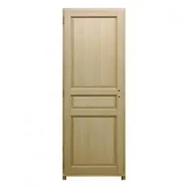 Bloc porte plaqué chêne 3 panneaux, 204x73 cm, droite traverse droite Soldes