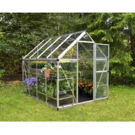 Serre de Jardin Polycarbonate Aluminium Canopia Harmony 4,4 m² Argent Prix Réduit