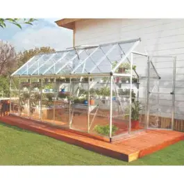 Serre de Jardin Polycarbonate Aluminium Canopia Harmony 7,6 m² Argent Meilleur Choix