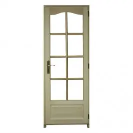 Bloc porte Bois exotique 8 Carreaux Chapeau gendarme 204x130 cm Gauche Nouvel Arrivage