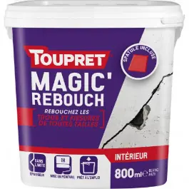 Pas Cher Enduit Rebouchage Pâte Toupret Magic‘ Rebouch Blanc Seau 0,8 kg