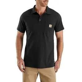 Bon Marché Polo Carhartt Force Cotton Delmont Pocket 103569 Black