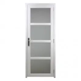 Prix Cassé Bloc porte Tema enrobé Blanc 4 Vitrages 204x73 cm poussant Gauche