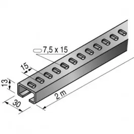 Profil en U pour Chemin de Câble 2000x30x13mm Niedax 448002 Offre Spéciale