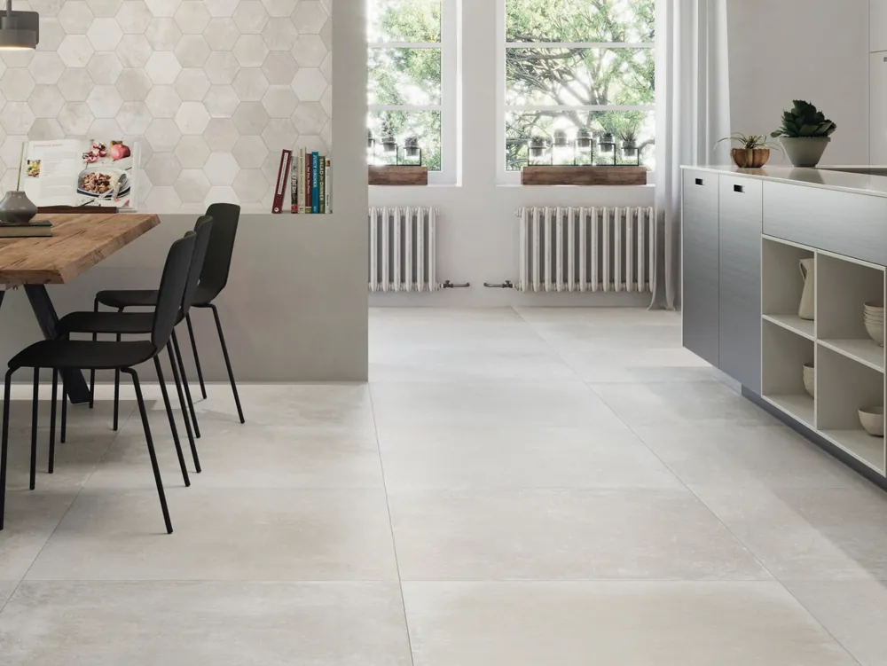 Satisfait Ou Remboursé Carrelage effet béton grès cérame MIDTOWN CREAM 90X90 rectifié