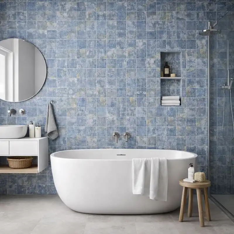 Carrelage sol et mur grès cérame KEYSTONE BLUE 15x15 Acheter En Ligne