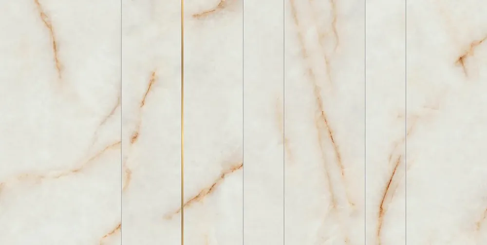 Carrelage effet Marbre Blanc Cristallo Ridge 118,2x59,5x0,9 cm Velours Sorvella - Mur intérieur Certifié