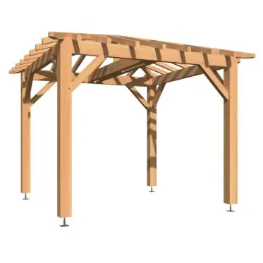 Kiosque 4 pans bois en douglas massif-Version tuilable Pas Cher