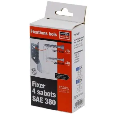 Kit de fixations pour sabots SAE sur bois (16 SSH 12.0x60 + 48 CSA 5.0x35) Retour Gratuit